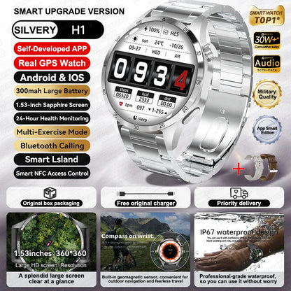 Original 2025 New For HUAWEI GPS Smart Watch Men Bluetooth Call NFC Access Heart Rate 300mAh IP68 Waterproof Smartwatch For IOS