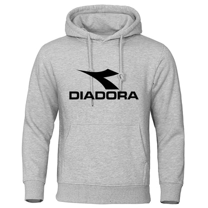 Diadora 2024 Trendy Fashion Casual Sportswear Comfortable Printed Loose Top Pullover Men's Hooded Sweatshirt Street Wear