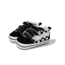 Zapatos Meckior para bebé niño y niña, zapatillas de lona con suela de goma antideslizante y diseño de rayas a cuadros, para primeros pasos, zapatos casuales unisex para bebé.