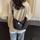 2024 New Fashion Crossbody Bag Simple Wide Shoulder Strap Design Single Shoulder Bag Original Style Commuting Dumpling Women's Bag
