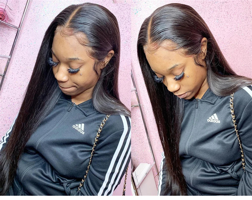 HD Lace Frontal Wig 13x6 13x4 Lace Front Wig Human Hair 30 Inch Bone Straight Transparent Lace Human Hair Wigs 4x4 HD Closure Wig
