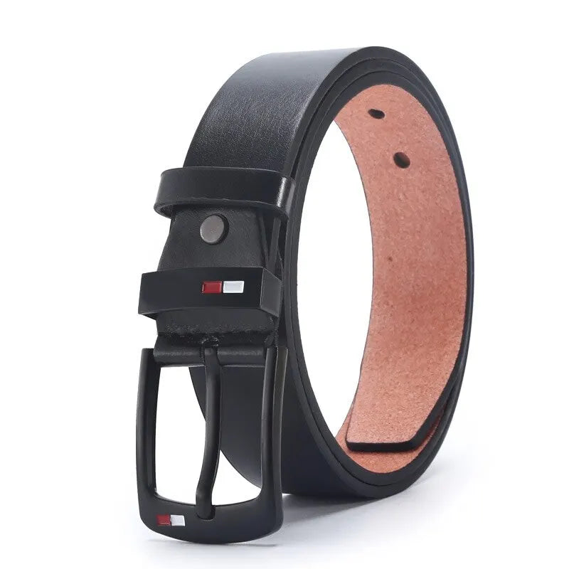 Fashion And Classical PU Alloy Square Buckle Belts Business Versatile Leisure Belts Black For Men Jean Pants Waistband ремень