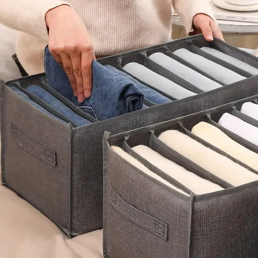Caja de almacenamiento para pantalones vaqueros, armario, organizador de ropa, armario, cajones, organizador para ropa interior, sujetadores, calcetines, camisetas, organizadores de almacenamiento