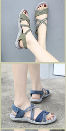 New 2025 Sports Sandals Rubber Velcro Large Size Women's Shoes Casual Comfortable Breathable Simple Summer Middle-Aged People