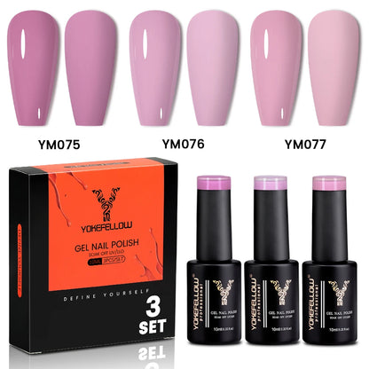 NEW YOKEFELLOW 10ml Crystal Jelly Nude Red Pink Gel Nail Polish Transparent Semi-permanent UV Gel Nail Art Soak Off Gel Varnish