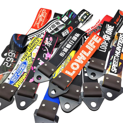Correa de remolque colgante para coche con cultura de carreras JDM, cuerda de remolque, cinta, parachoques, accesorios para NOS HKS Initial D