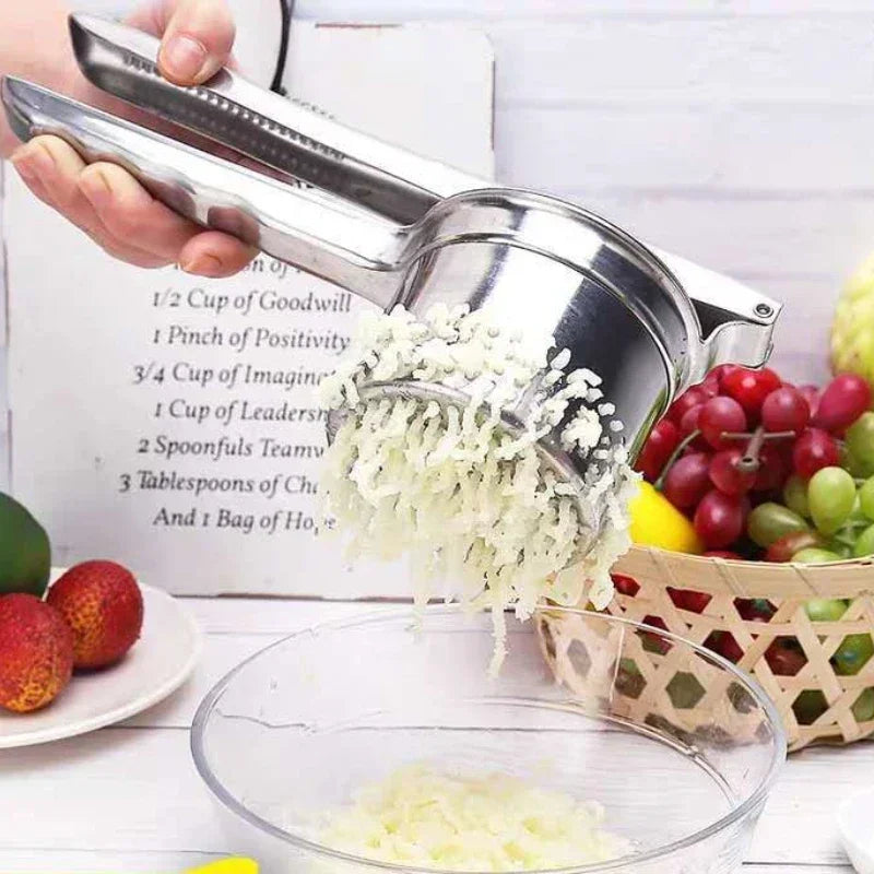 Prensa de puré de papas de acero inoxidable, exprimidor de frutas y verduras, herramientas de cocina 