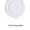 1pc Dish And Plates Bone china Dinner Set China Health Tableware White Ceramic Fruit tray  Soup plate Bowl Dish Gift Porcelain