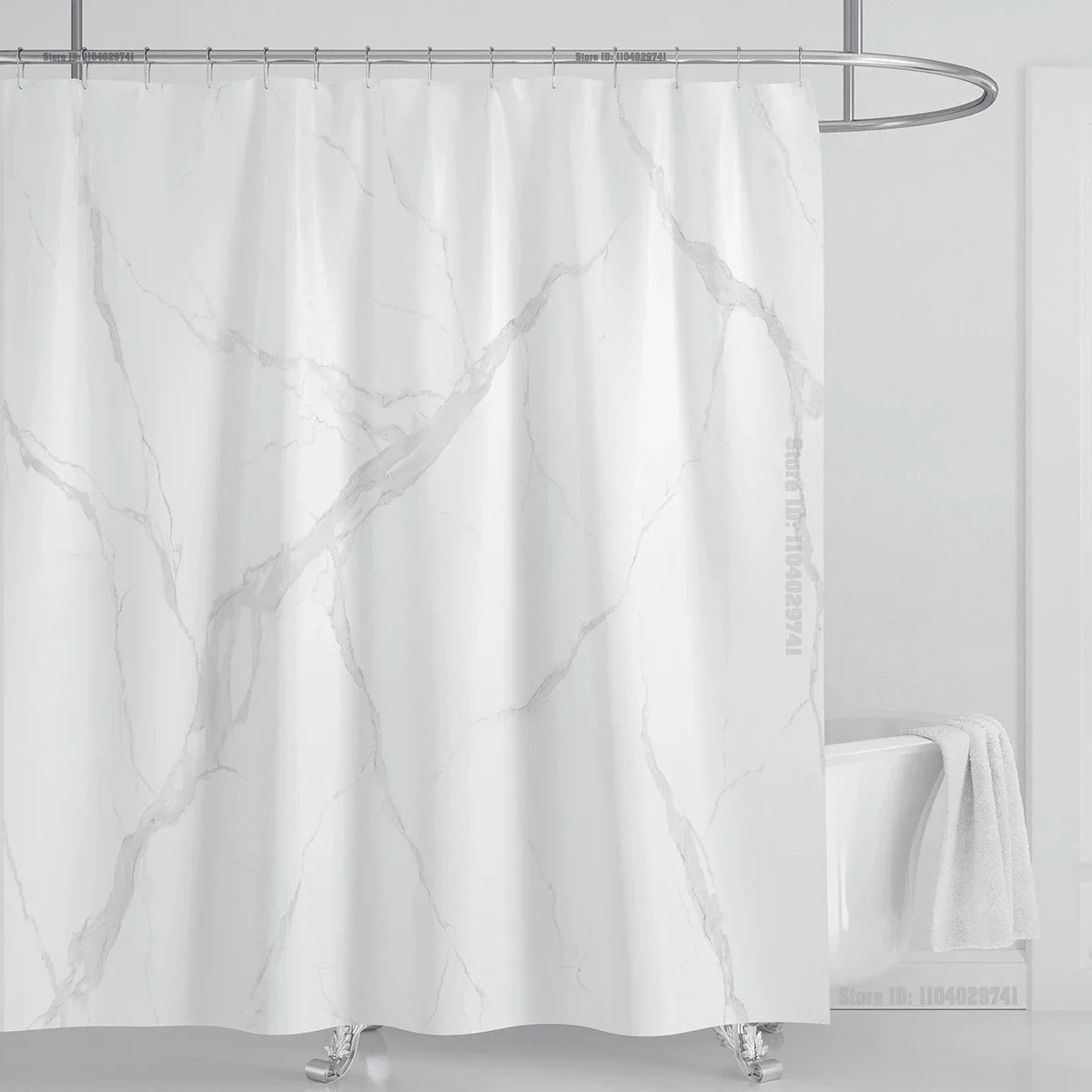 Marble Waterproof Shower Curtain Waterproof Shower Curtain for Bathroom Decor Printed Washable Shower Curtain with Hooks