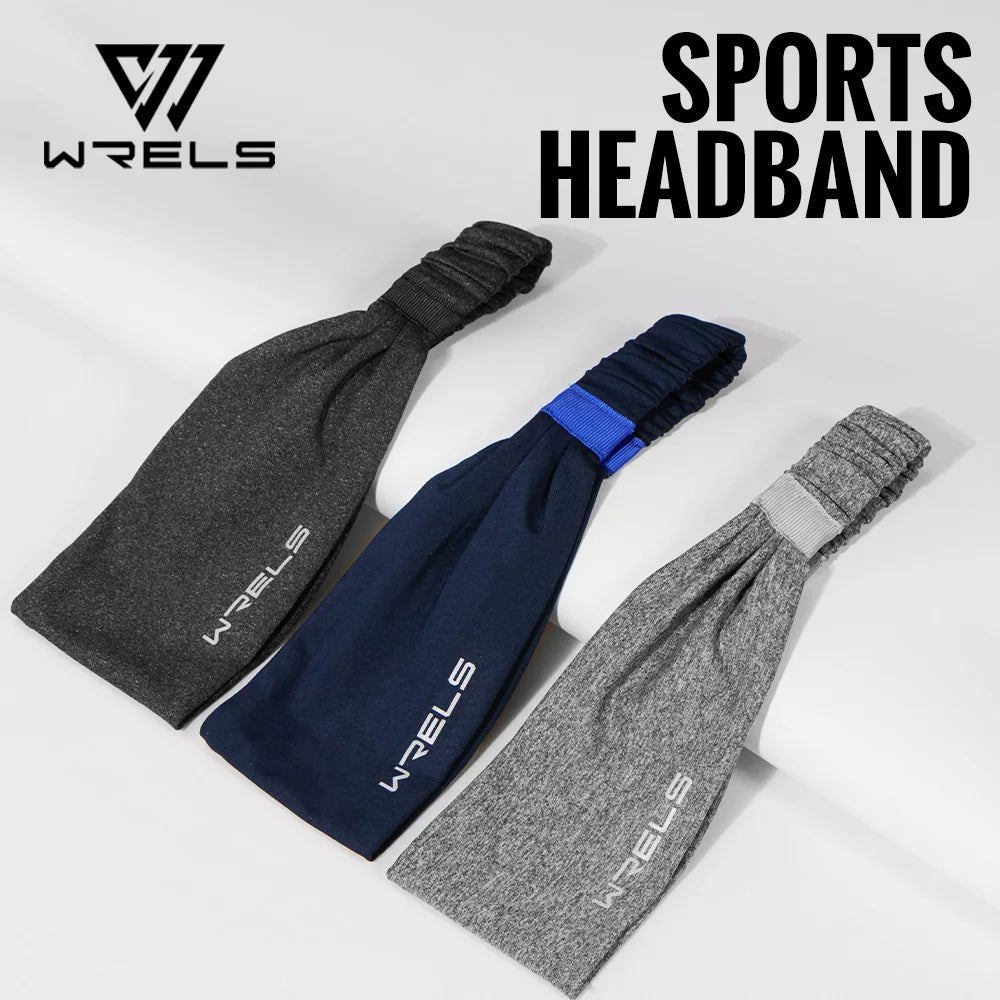 WRELS 1/2/3Pcs Sweatband Sports Headband for Men Women Moisture Wicking Workout Headband Sweat Band Non Slip Elastic Hairband