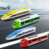 Set of 2 Mini Pull-Back Inertia Train Toys for Kids Mobile Diecast Vehicles Cartoon Racing Cars Ideal Boys' Gift