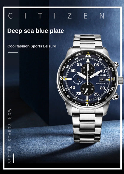 Citizen Fashion Men Stainless Steel Watch Luxury Calendar Quartz Wrist Watch Business Watches for Man Clock Montre Homme