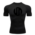 Gym Short Sleeve Running T-Shirt Men's Compression Long Sleeve Shirt Sun Protection Quick Drying Sports Top Black Sportswear 4xl