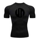 Gym Short Sleeve Running T-Shirt Men's Compression Long Sleeve Shirt Sun Protection Quick Drying Sports Top Black Sportswear 4xl