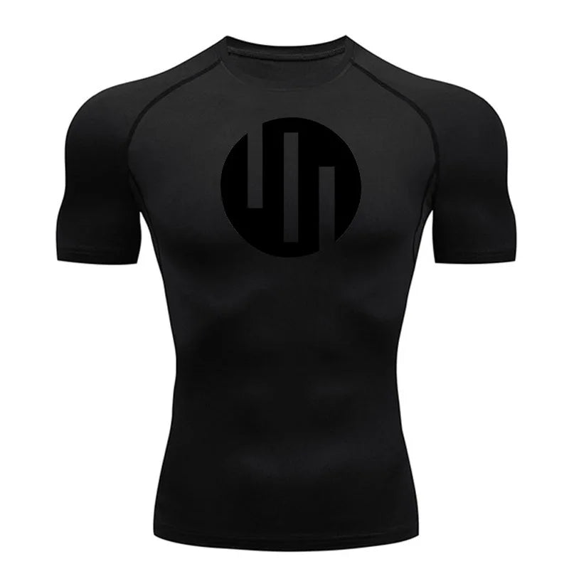 Gym Short Sleeve Running T-Shirt Men's Compression Long Sleeve Shirt Sun Protection Quick Drying Sports Top Black Sportswear 4xl