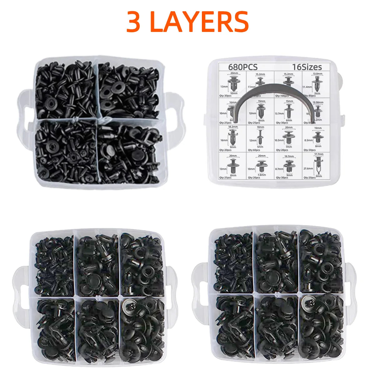 Auto Plastic Bumper Fastener Rivet Retainer Push Type Engine Cover Fastener Fender Car Door Trim Panel Clip