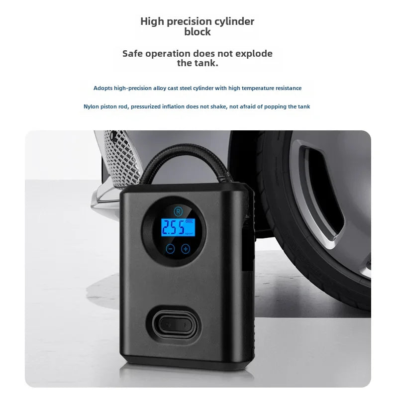 Portable High Pressure Inflatable Pump Wireless Car Tire Inflator For Electric Vehicles Convenient Digital Air Compressor