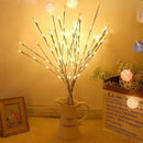 LED Simulated Tree Branch Light Battery Operated 20LEDs Fairy Lights Bendable Willow Branches for Christmas Home Bedroom Decor