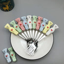 New Cute Bear Spoon Fork Ceramic Dessert Milk Fruit Salad Spoons Cartoon Flatware Kid Cutlery Tableware School Picnic Dinnerware