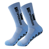 2025 New Anti-Slip Tape Design Football Socks Mid-Calf Non-Slip Soccer Sport Cycling Sports Men's Women Sock Grip Yoga 1 Pair