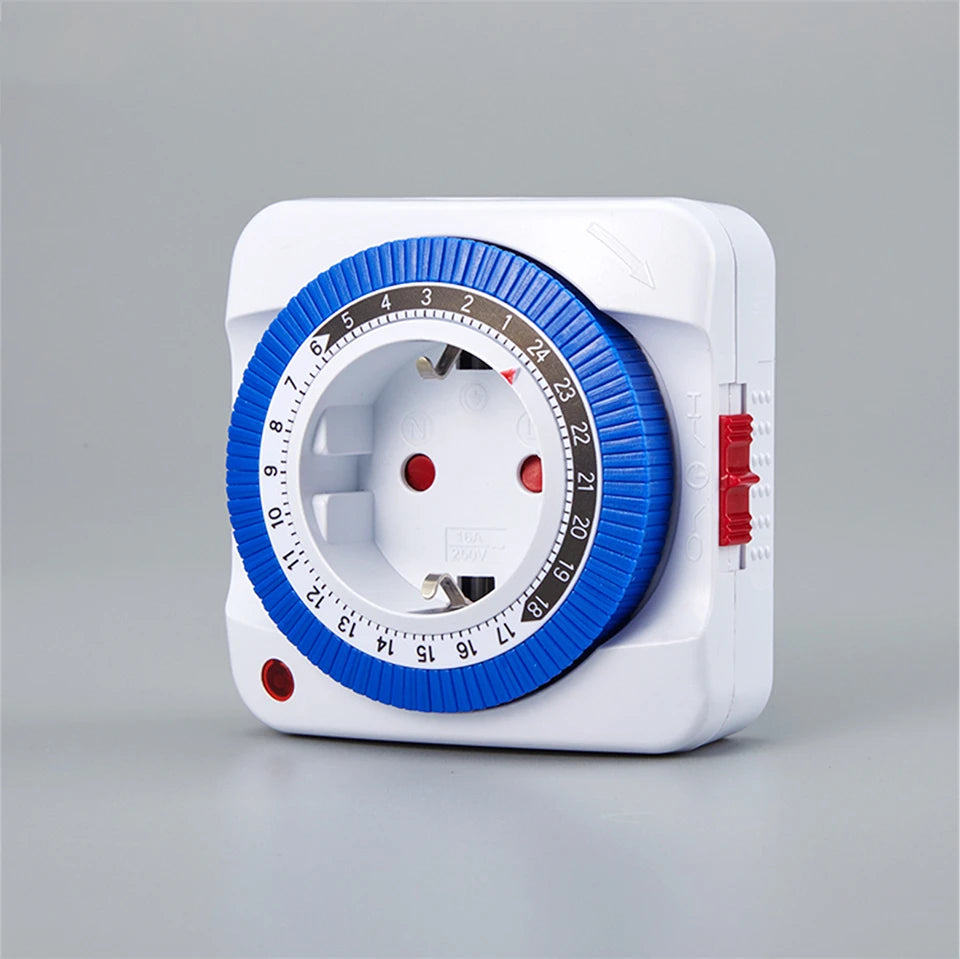 Temporizador de 24 horas para UE/EE. UU., enchufe con temporizador, conexión a tierra mecánica, programable, con cuenta regresiva inteligente, interruptor de bucle, apagado automático