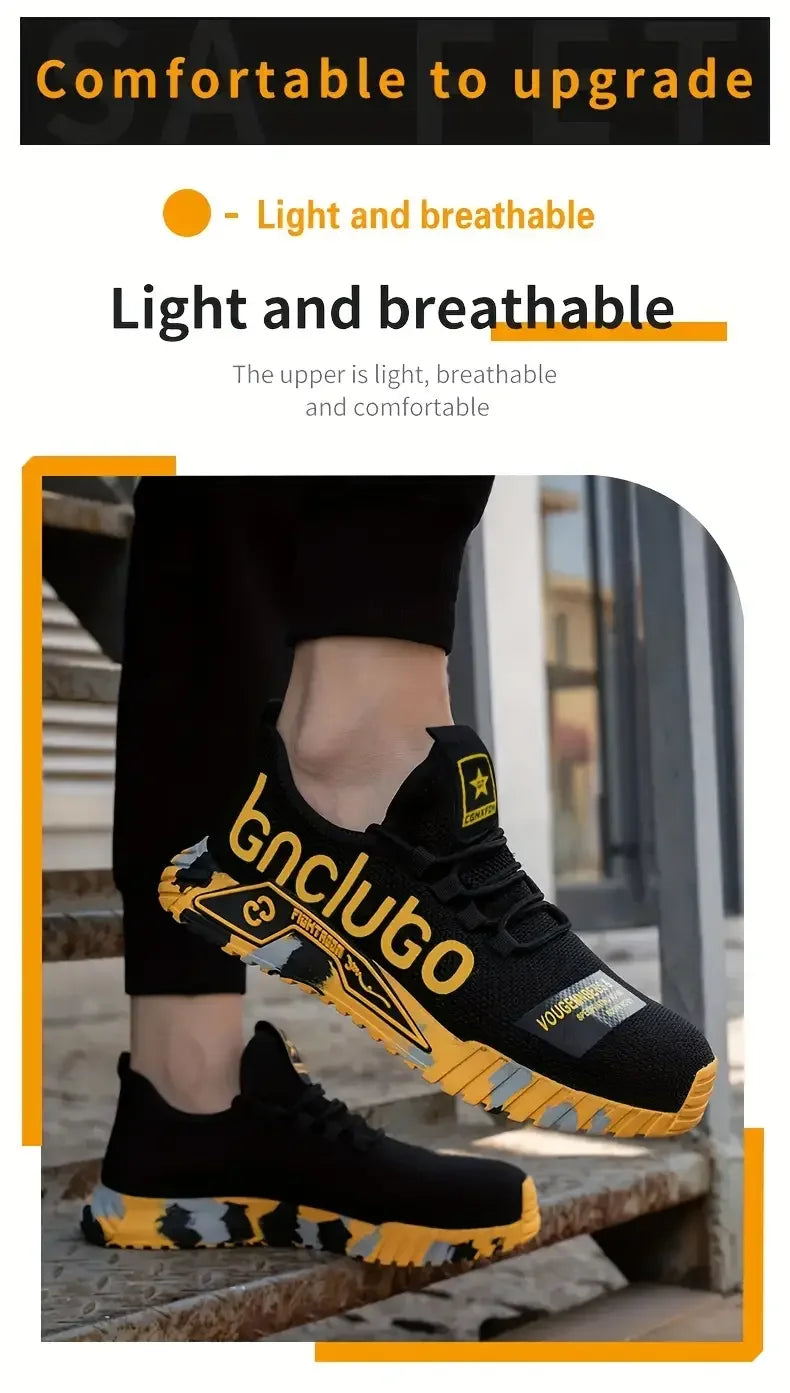 Steel Toe Safety Shoes Men Anti-Smash Anti-puncture Work Shoes Men Breathable Work Sneaker Indestructible Work Safety Boots