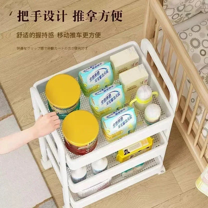 Multi-Layer Trolley Rack Kitchen Floor Bedroom Baby Snacks Mobile Bathroom Bathroom Storage Rack