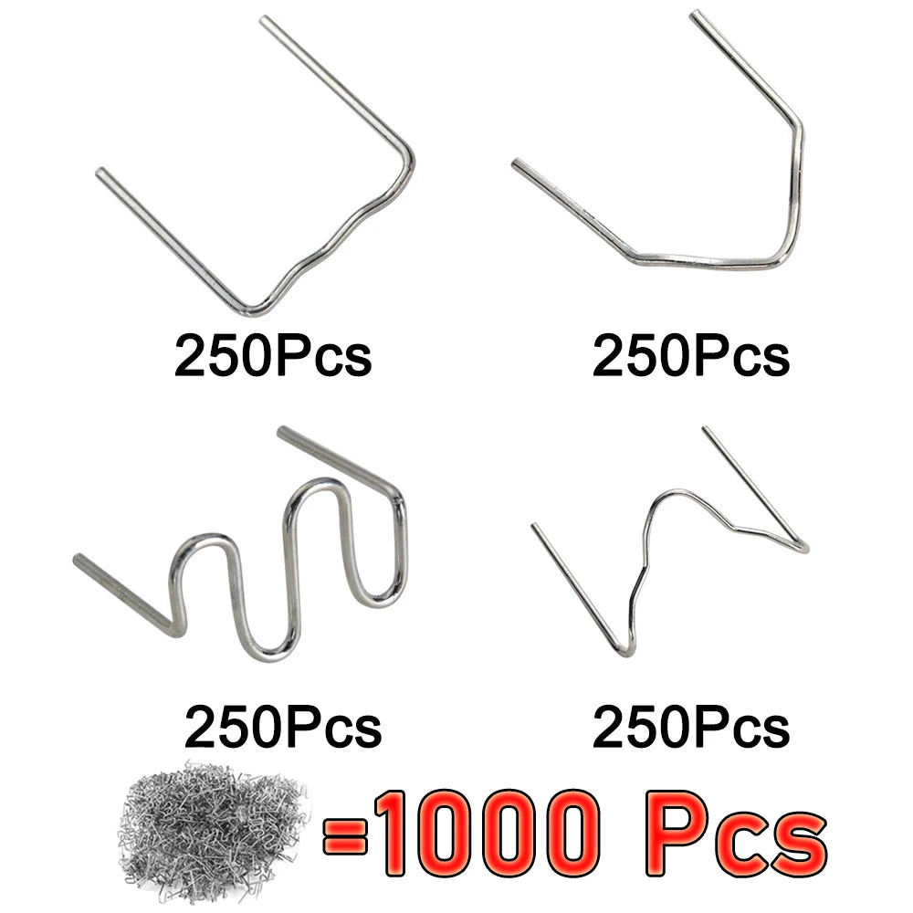 Plastic Welding Staples 1000/500/200/100Pcs 4 Types 0.8mm Welding Nails Plastic Welder Repair Nails Kit