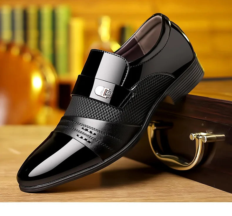 Men's Luxury Lacquer Oxford Wedding Shoes, Pointed Toe Dress Shoes for Men, Classic Business Men's Leather Shoes, Big Size 38-48