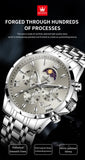 OLEVS 3653 Mens Watch Quartz Watch Multifunctional Chronograph Watch For Men 30M Waterproof Luminous Moon Phase Box Original