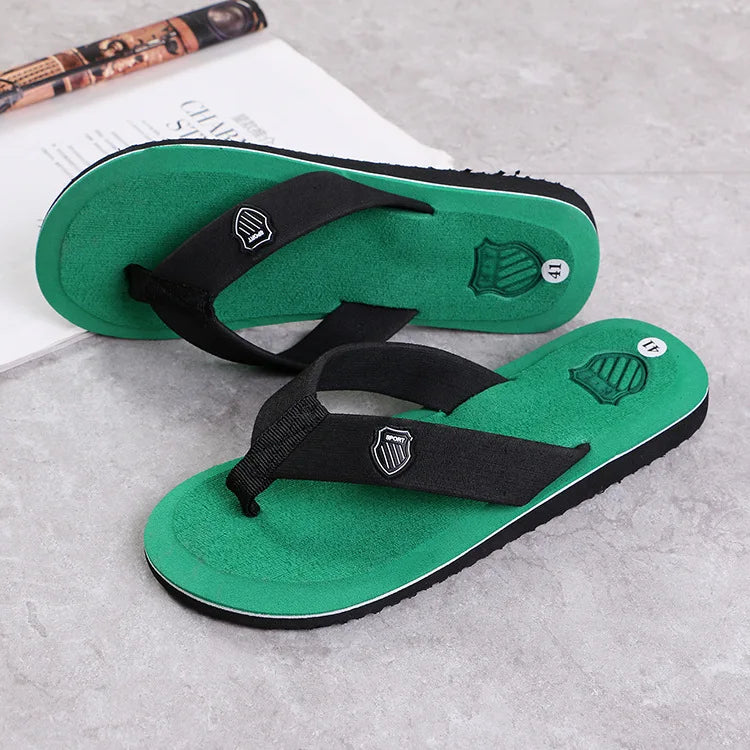 Men's Casual Flip Flops Fashion Beach Shoes Men Summer Non-Slip Flat Slides Men's Slippers Indoor House Shoes Man Male Slipper