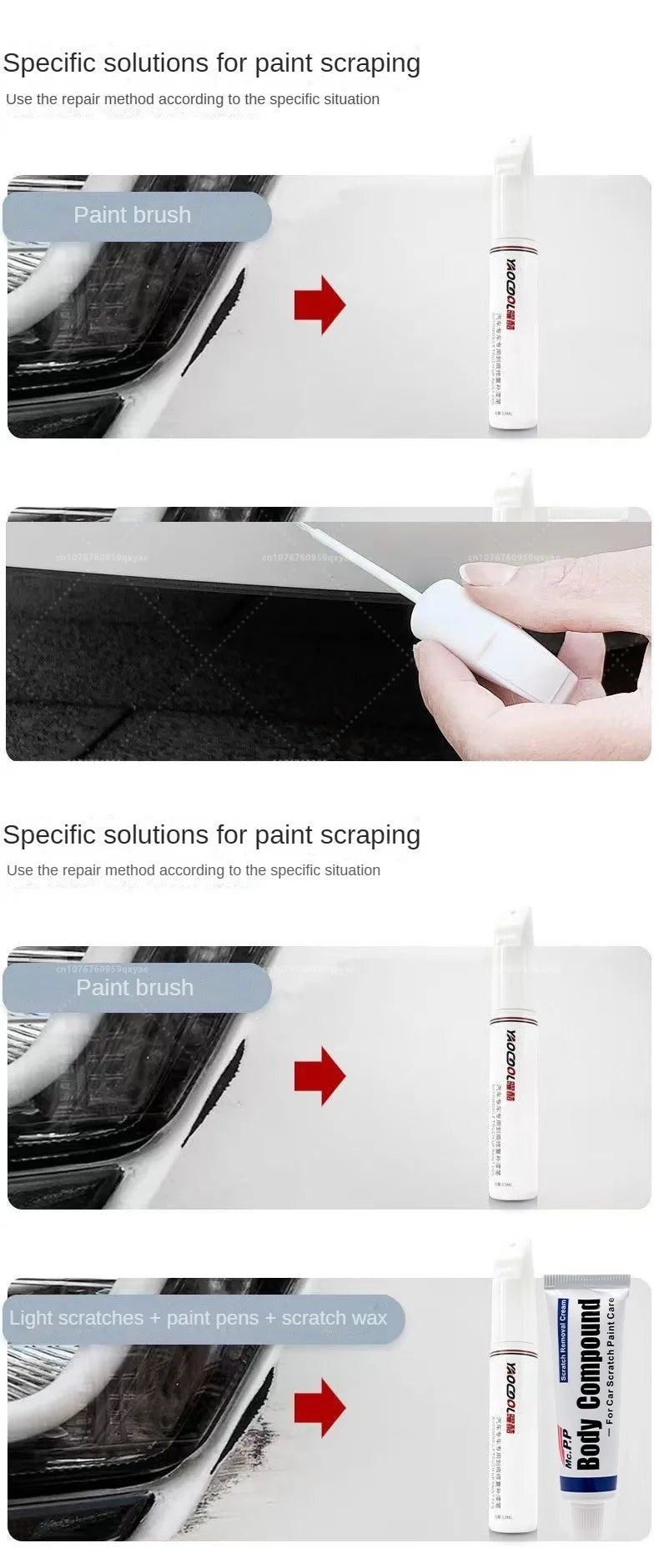 Suitable for Mazda 3, CX3, CX4, CX5, Mazda 6, Crystal Soul Dynamic Red Pearl White Clearcoat Pen, Automotive Paint Repair Set