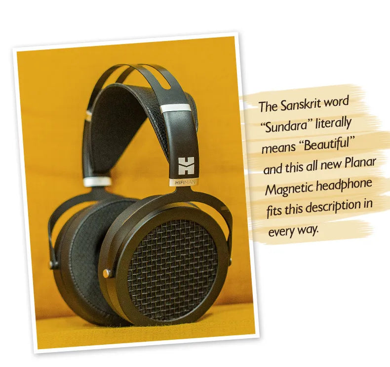 HIFIMAN SUNDARA Over-Ear Full-Size Planar Magnetic Headphones (Black) with High Fidelity Design Metal Casing