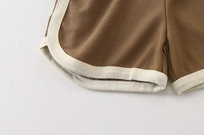 Summer Children Korean Style Clothing Set for Boys and Girls Short-sleeved Shorts Casual Sportswear Cute Bear 2Pcs