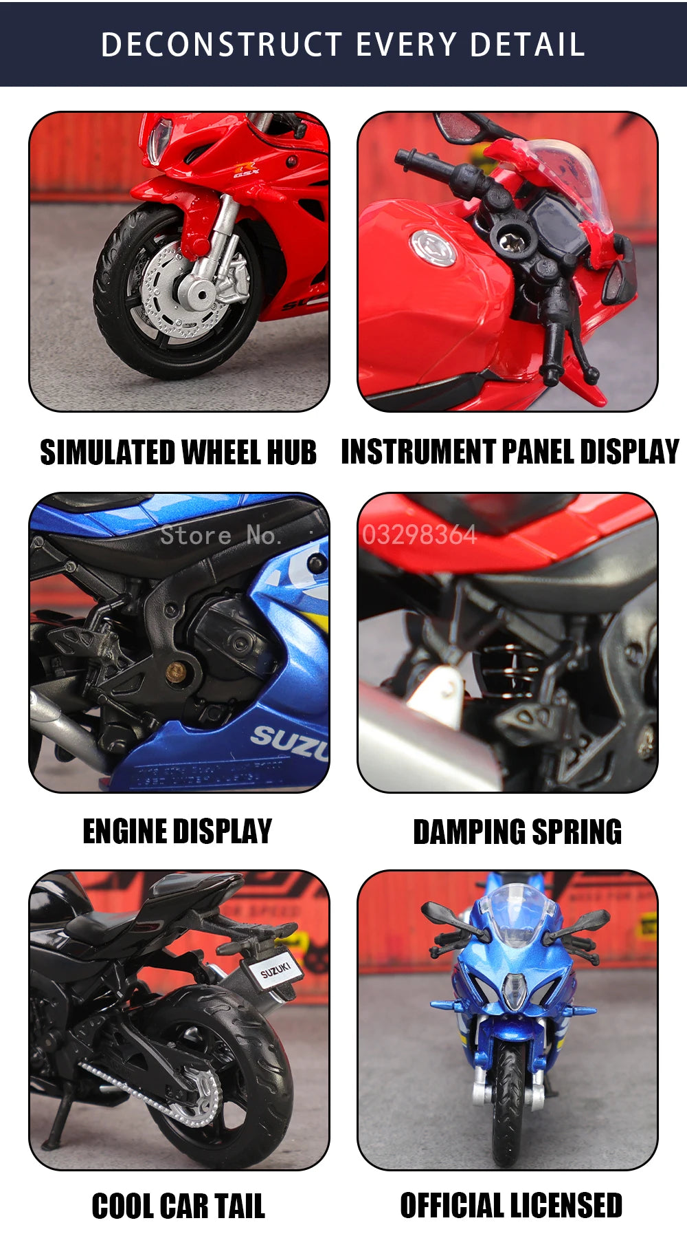 MSZ 1:18 Suzuki GSX-R1000 YAMAHA YZF-R1 1976 Rally200 Classic Motorcycle Static Model Alloy Die Casting Car Toy Gifts