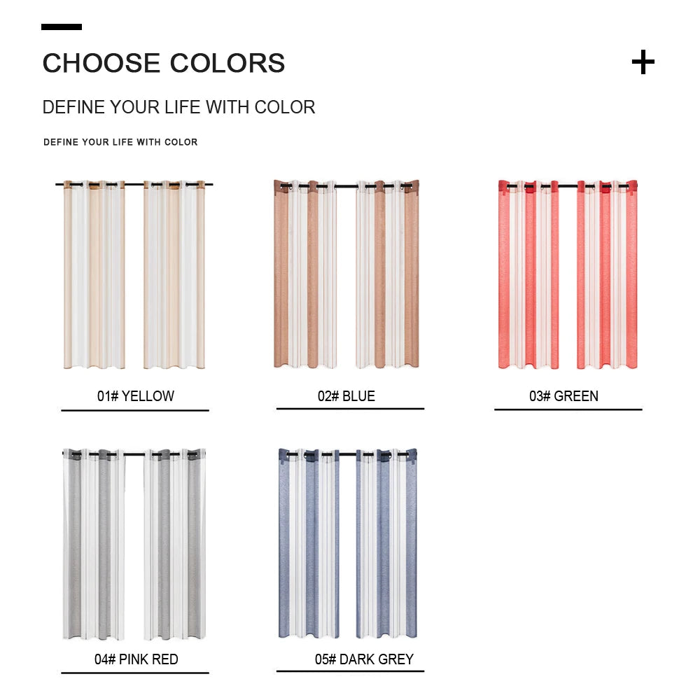 Broad Striped Sheer Curtains for Bedroom Living Room Beige Tulle Curtains for the Room Kitchen Window Treatments Drapes