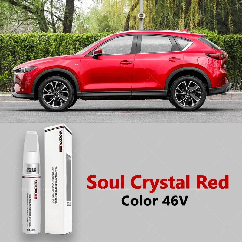 Suitable for Mazda 3, CX3, CX4, CX5, Mazda 6, Crystal Soul Dynamic Red Pearl White Clearcoat Pen, Automotive Paint Repair Set