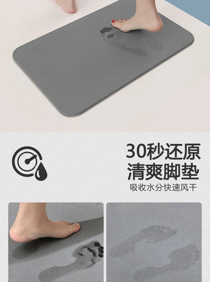 Alfombra de piedra de diatomeas, absorbente, antideslizante, de secado rápido, para ducha.