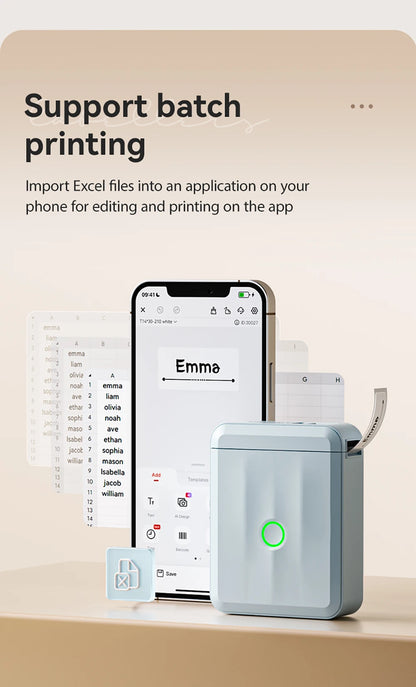 Niimbot D110/D11/H1S Mini Thermal Label Printer Portable Paper Maker Wireless Sticker Machine Inkless Labeller for Office Home