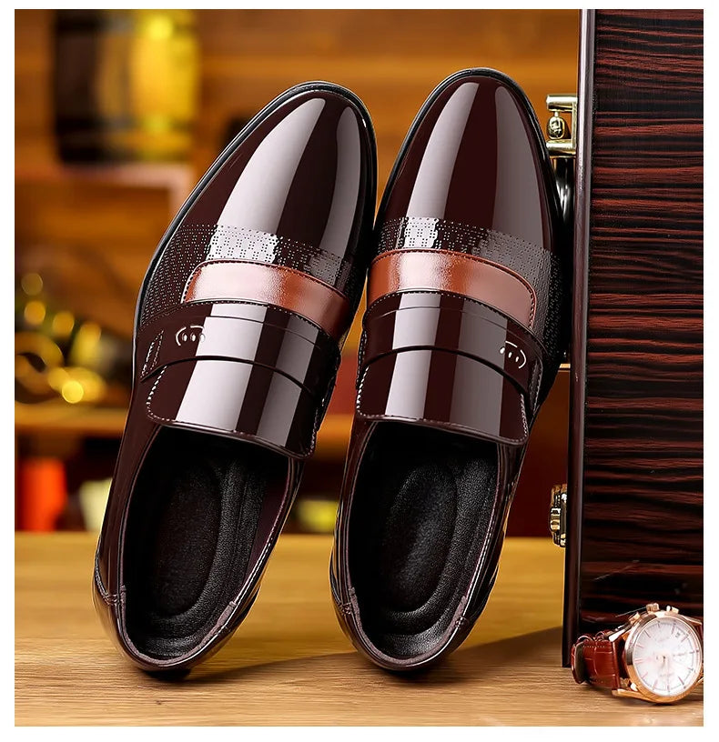 Luxury Men's Leather Shoes Retro Carved Lace-up Brogue Oxford Wedding Men Dress Shoes Male Formal Business Gentleman Office Shoes