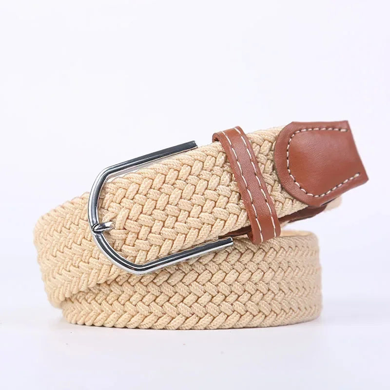 Women's Belt Fashion Casual Woven Elastic Belt Outdoor Sports Military Tactical Strap Climbing Work Belt Unisex Jeans Pants