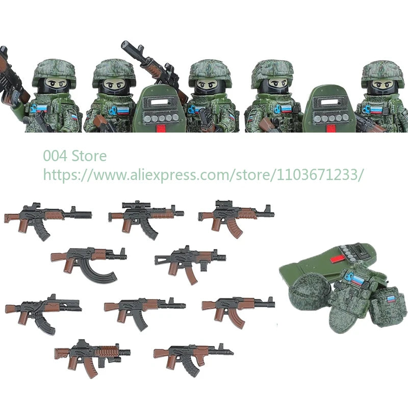 Military Special Forces Action Figure Building Blocks Ghillie Suit Weapons Sniper SWAT Ghost KSK Police Bandit Boy Toy Gift F029