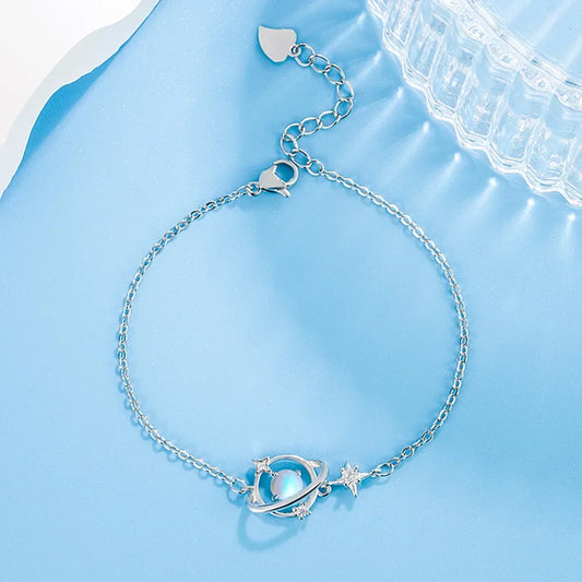 Pulseras de plata de ley S925 con cristales brillantes de estrella para mujer, joyería vintage, accesorios de lujo. 