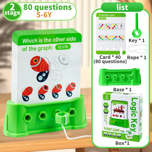 Logical Key Toy Children's Learning Toy Color Shape Matching Puzzle Game for Kids Logical Thinking Training 3 Different Stages