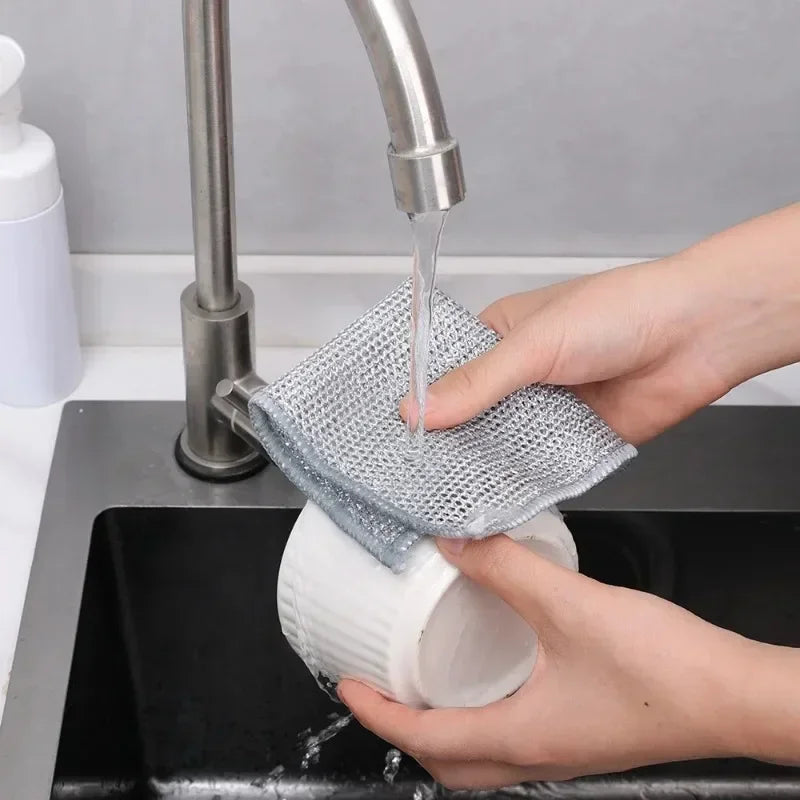 1-20 paños de limpieza mágicos de alambre de acero metálico de doble cara gruesos para cocina, vajilla, ollas, toallas, herramientas de limpieza