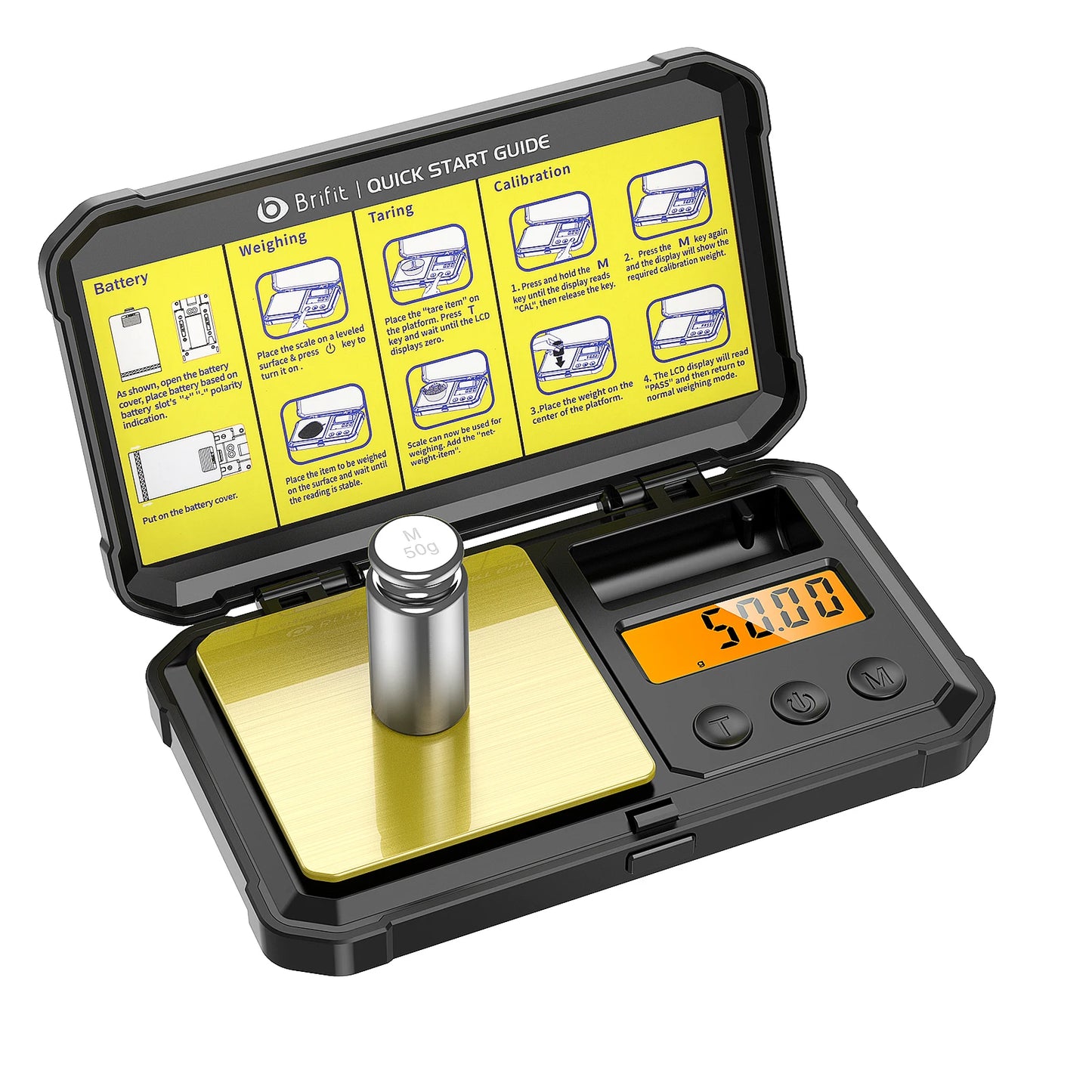Digital Jewelry Scale 200g 0.01g Pocket Scales with 50g Calibration Weight Electronic Smart Scale for Professional Weighing