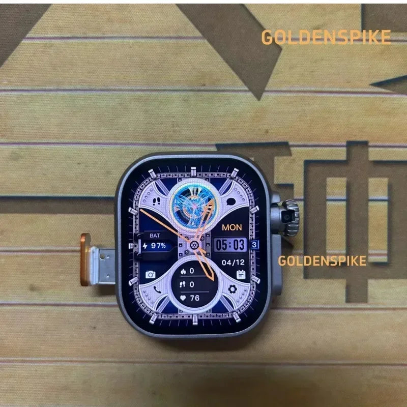 Microwear Ultra Ai3 Smartwatch: 4G SIM Card Android 2.2'' Amoled, AI Health Monitoring, 180° Rotary Camera, 256GB Storage