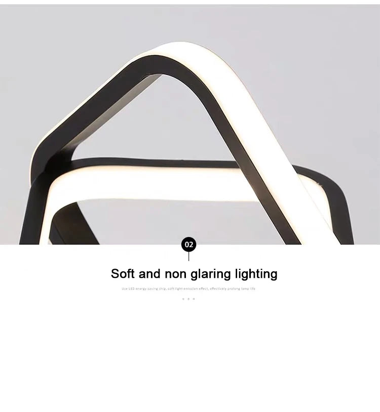 Modern LED Ceiling Light 2 Rings Creative Design Ceiling Lamp Indoor Lighting Fixtures Hallway Balcony Aisle Office Light