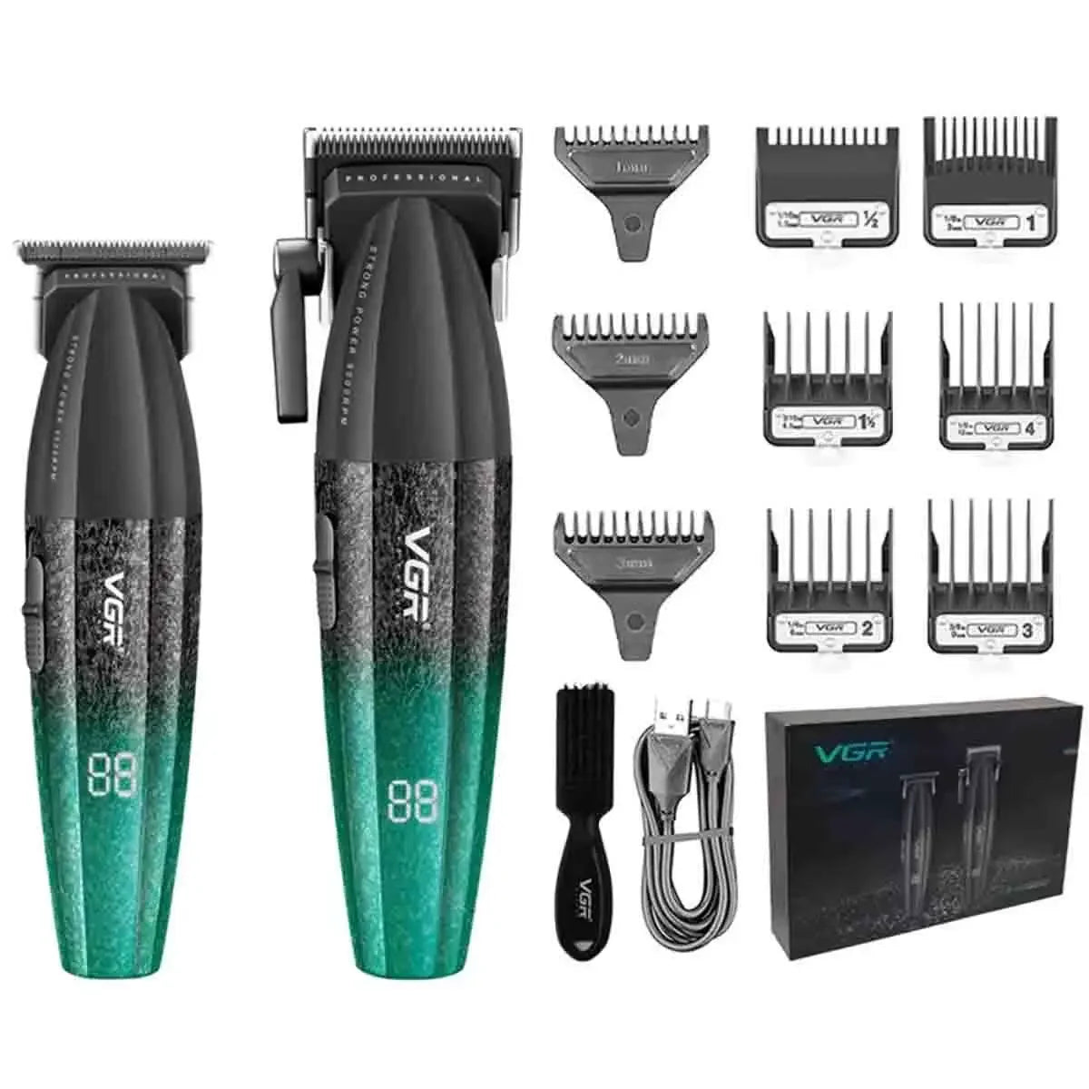 VGR Professional Hair Trimmer 9000 RPM Cordless Hair Clipper Rechargeable Hair Trimmer Metal Trim