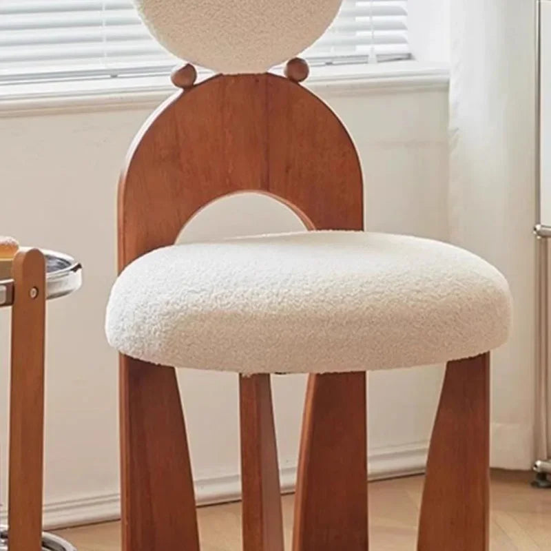 Nordic Bedroom Makeup Chair Modern Dresser Accent Wooden Dining Chair Luxury Relax Minimalist Design Home Furniture Cadeira LLMC